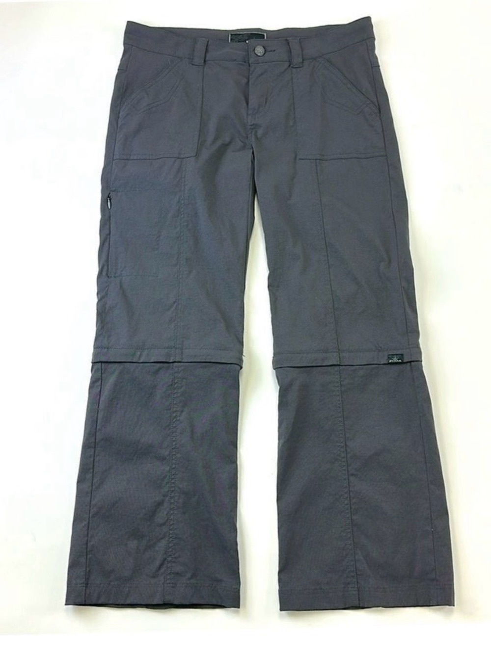 Prana charcoal zip on/off sport pant short combo pant Size 8 Hiking Outdoors